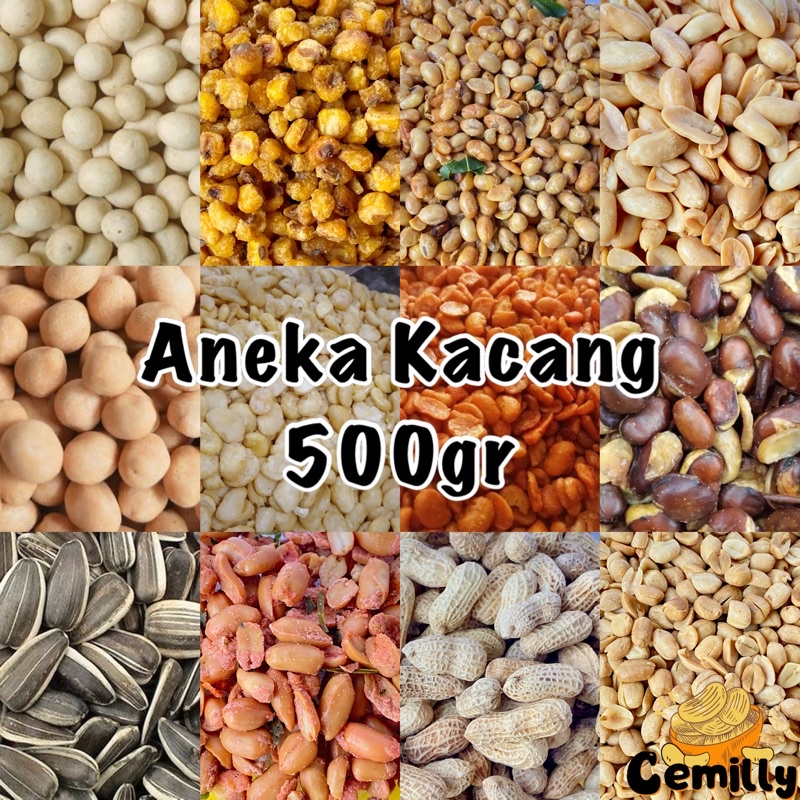 

[CEMILLY] 500gr Aneka KACANG Cemilan Snack Kiloan