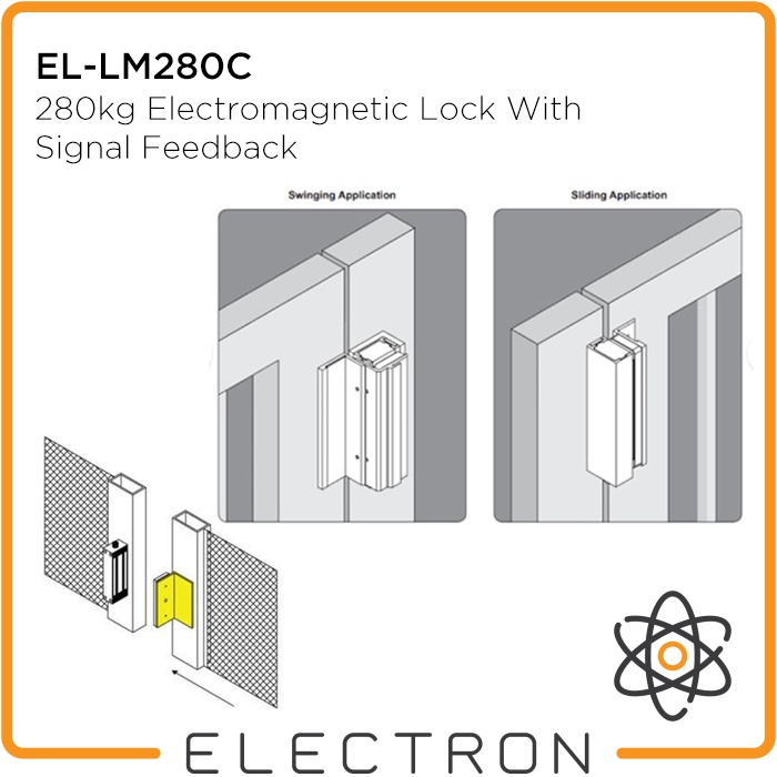 EL-LM280C 280kg Electric Magnetic Lock Door Feedback Access Control EM