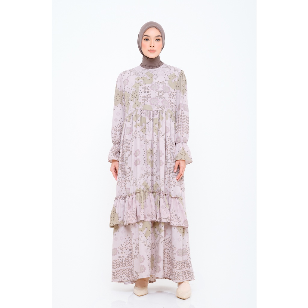baju gamis wanita dress muslim terbaru ZM Zaskia Mecca - Badia Dusty Pink Gamis - Romansa Khatulist 