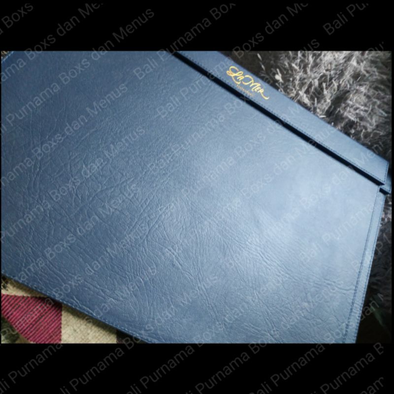 

COVER MENU A3 SINGLE WARNA BIRU NAVY FULL JAHIT MAGNET