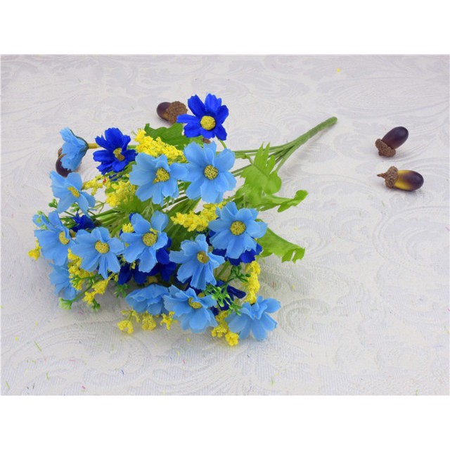 COD BUNGA DAISY BUNGA TANGKAI PLASTIK BUNGA ARTIFISIAL BUNGA PAJANGAN IMITASI  BUNGA HIASAN BT9001-BIRU