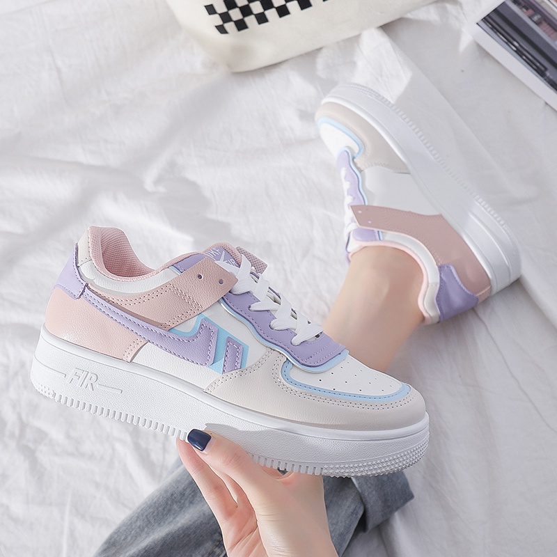 Beeyoo Sepatu Sneakers Wanita Shoes Fashion Korea Casual Wanita Warna Pastel WK116-3