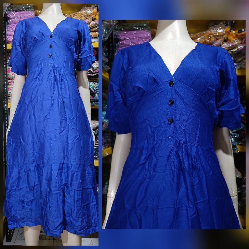 Daster Bali Elorain Kancing Polos LD 110/XL