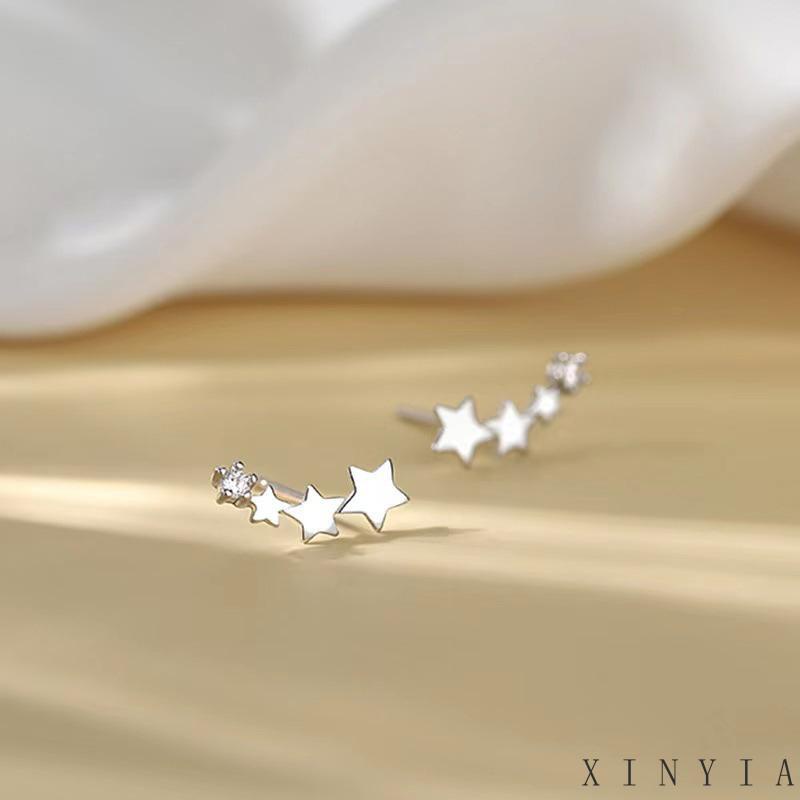 【COD】2023 Fashion Korea Sederhana Anting Stud Bentuk Tiga Bintang Untuk Wanita Ramah