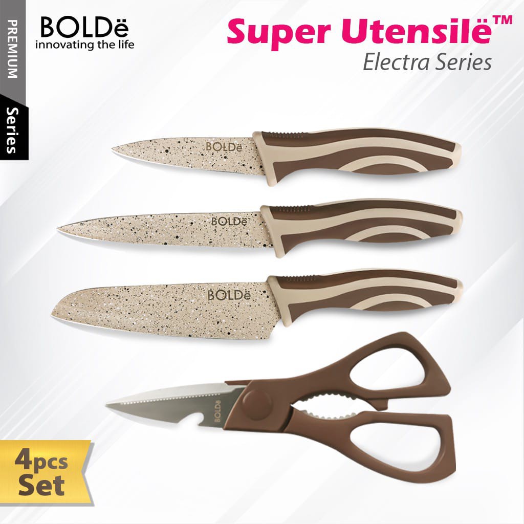 Pisau Set Bolde Super Utensile Electra Series 4pcs Pisau Gunting Bolde Pisau Set 4pcs Bolde