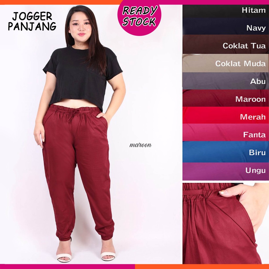 BIGCLO - (COD) Celana Joger Original 3R Jogger Panjang Wanita Perempuan Jumbo Big Size Pants Katun Stretch