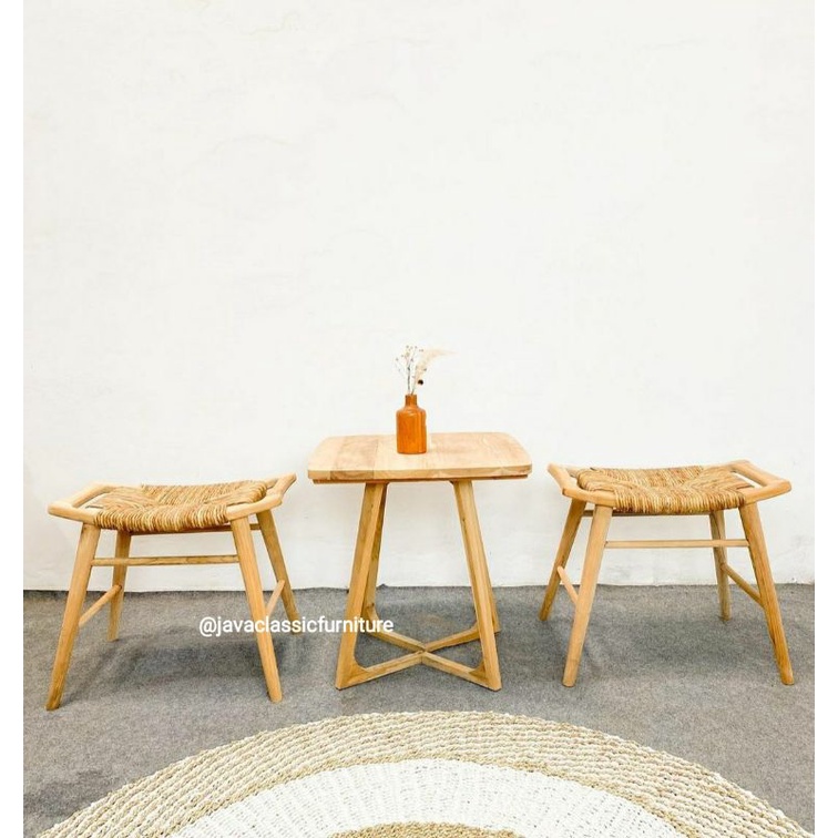 1 SET KURSI TERAS SANTAI TAMU ANYAMAN VINTAGE MINIMALIS RETRO DEKORASI RUMAH BAHAN KAYU JATI TUA GRADE A NATURAL MURAH FURNITURE JEPARA-2