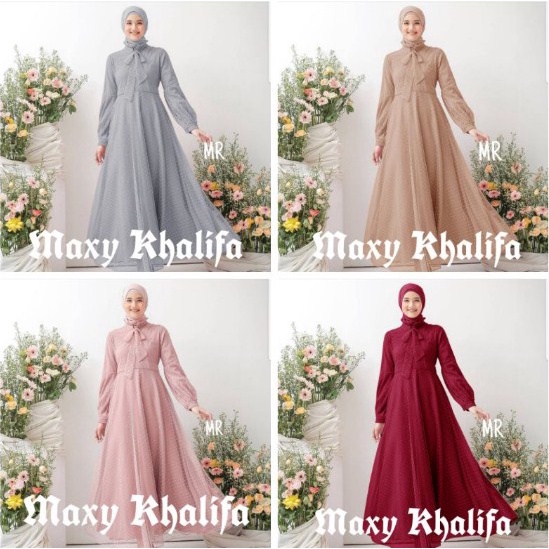 Gamis terbaru gamis wanita modern mewah gamis lebaran 2022 Gamis Maxy Brukat Khalifa model dress kor