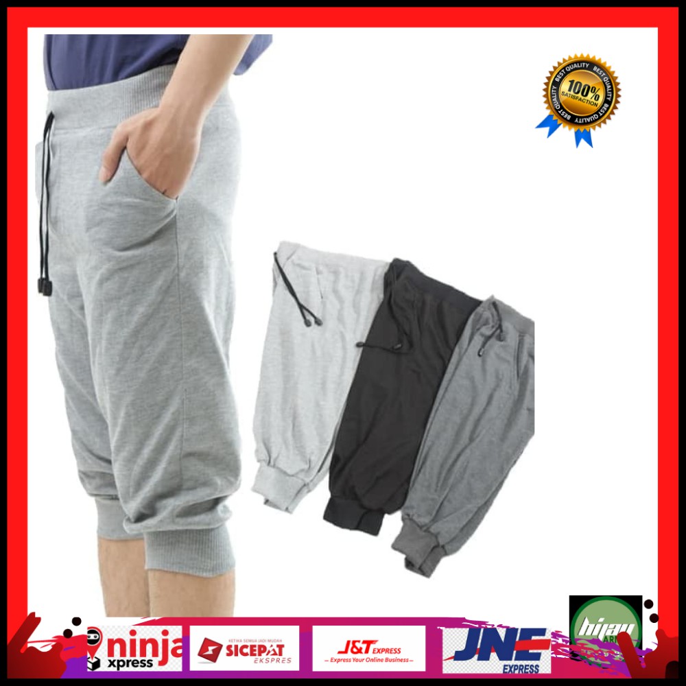 celana Jogger santai 3/4  celana joger