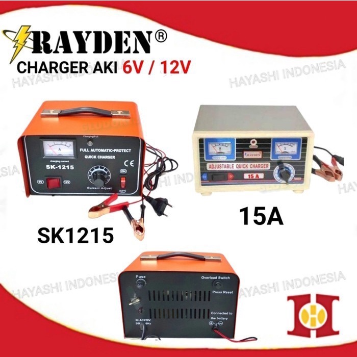 Alat Cas Charger Aki Accu Kering Basah 6V 12V Motor Mobil Truk