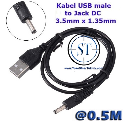 Kabel Adapter Charger Power Supply USB 5v To Jack DC 3.5mm x 1.35mm