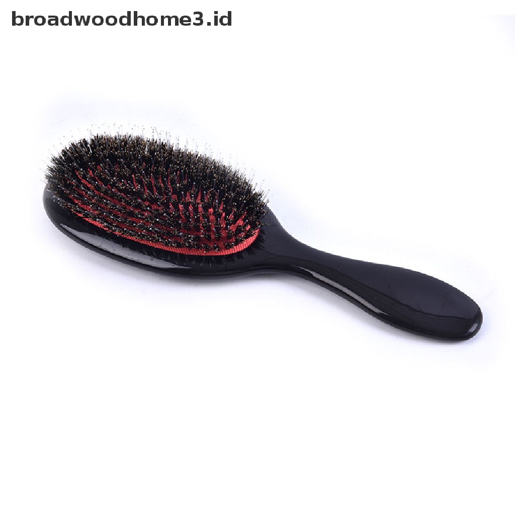 Sisir Pijat Rambut Bentuk Oval Bahan Bulu Babi Alami Anti Statis