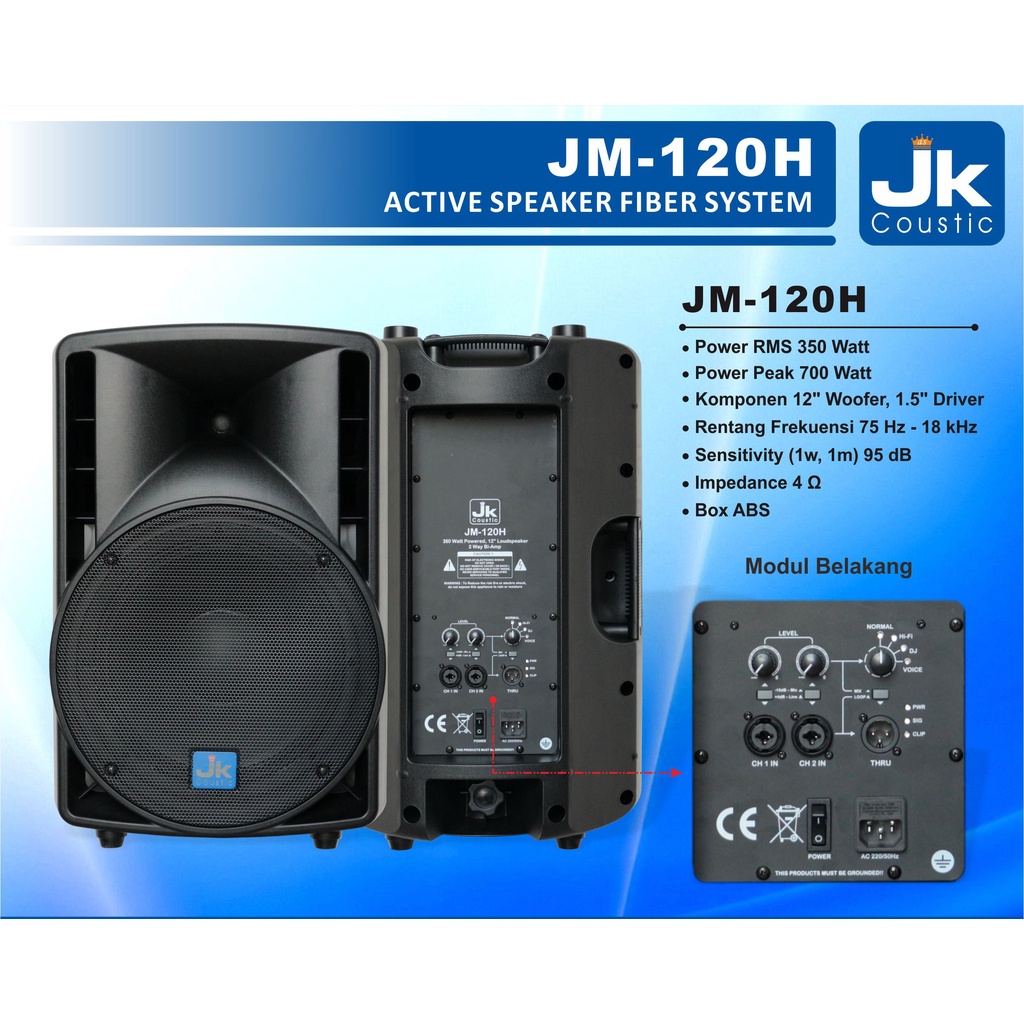 Speaker Aktif JM 120H JK Coustic Speaker 12inc