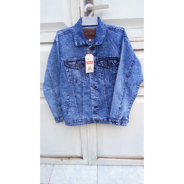 jaket jeans denim pria wanita bahan tebal lembut bagus premium quality