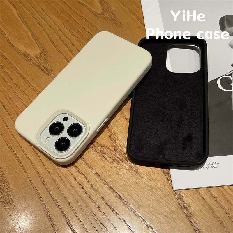 Soft Case Silikon Warna Putih Untuk iPhone 11 12 13 14 Pro Max X XR XS Max 6 6S 7 8 Plus