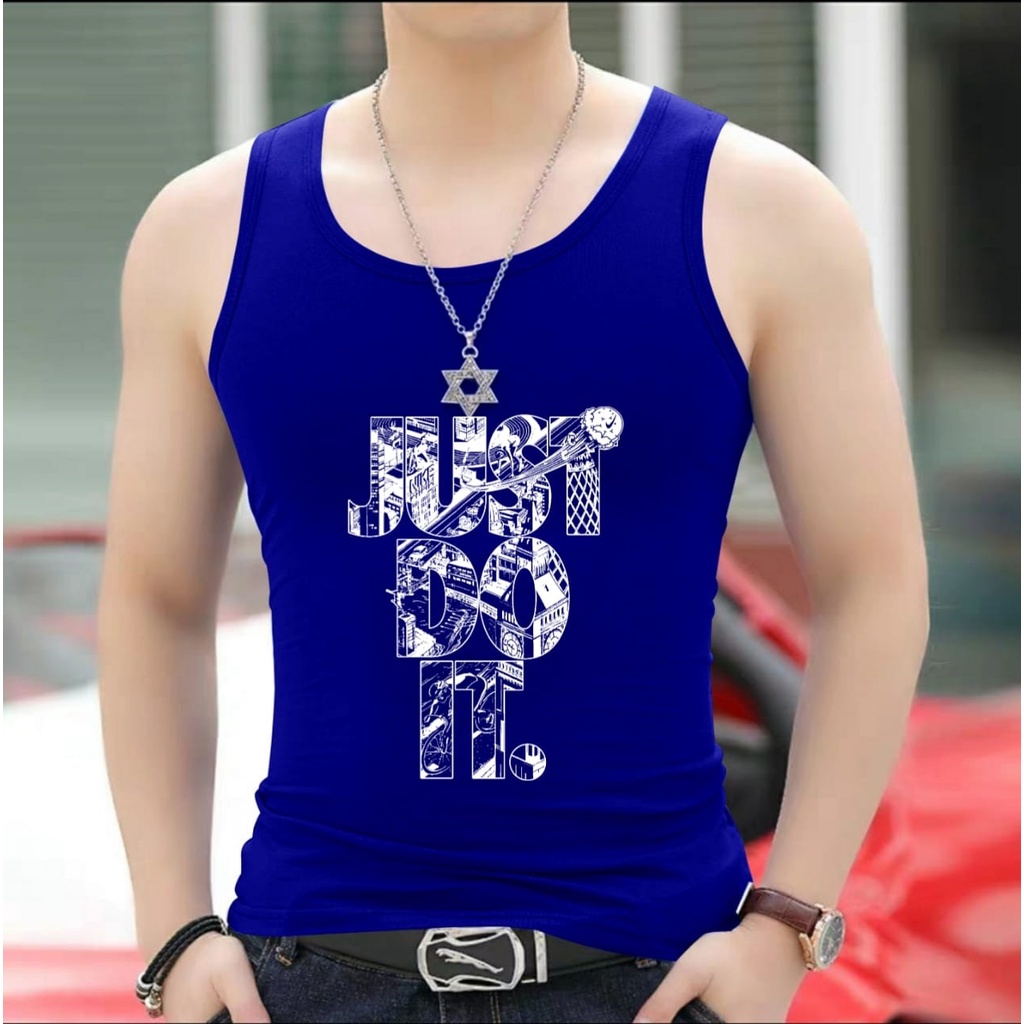 ALIPIO FASHION //  Singlet JUST / singlet keren / singlet cowok / kaos santai