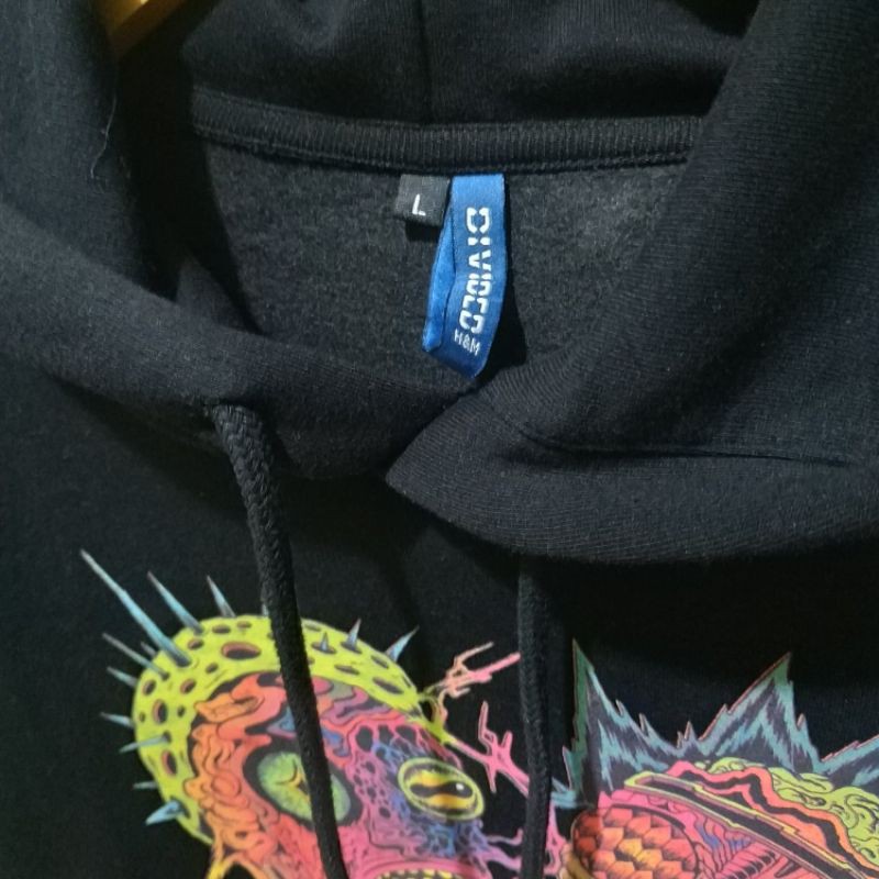 Hnm Hoodie Pria Wanita Cewek Cowok Hitam Rick And Morty Black Full Tag Free Paper Bag