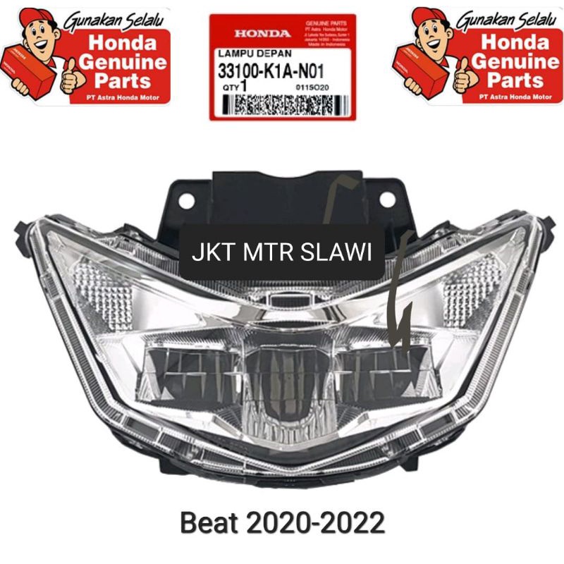 33100-K1A-N01 Lampu depan,reflektor beat deluxe, beat street esp  tahun 2020- 2023 lampu k1a dealer resmi Hgp ori honda ahm