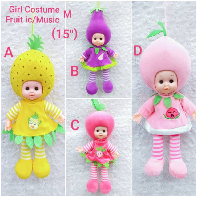 GIRL COSTUME FRUIT IC / MUSIC / Boneka Fruit Music / Boneka buah buahan / Boneka Music / Boneka ic