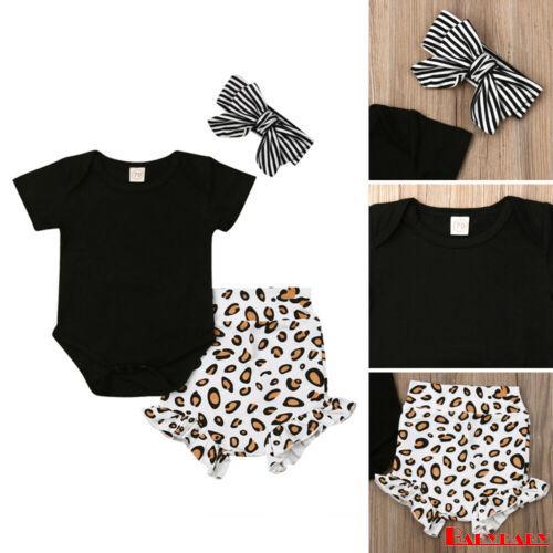  Set  3Pcs Romper Bayi  Perempuan Lengan Pendek  Celana  