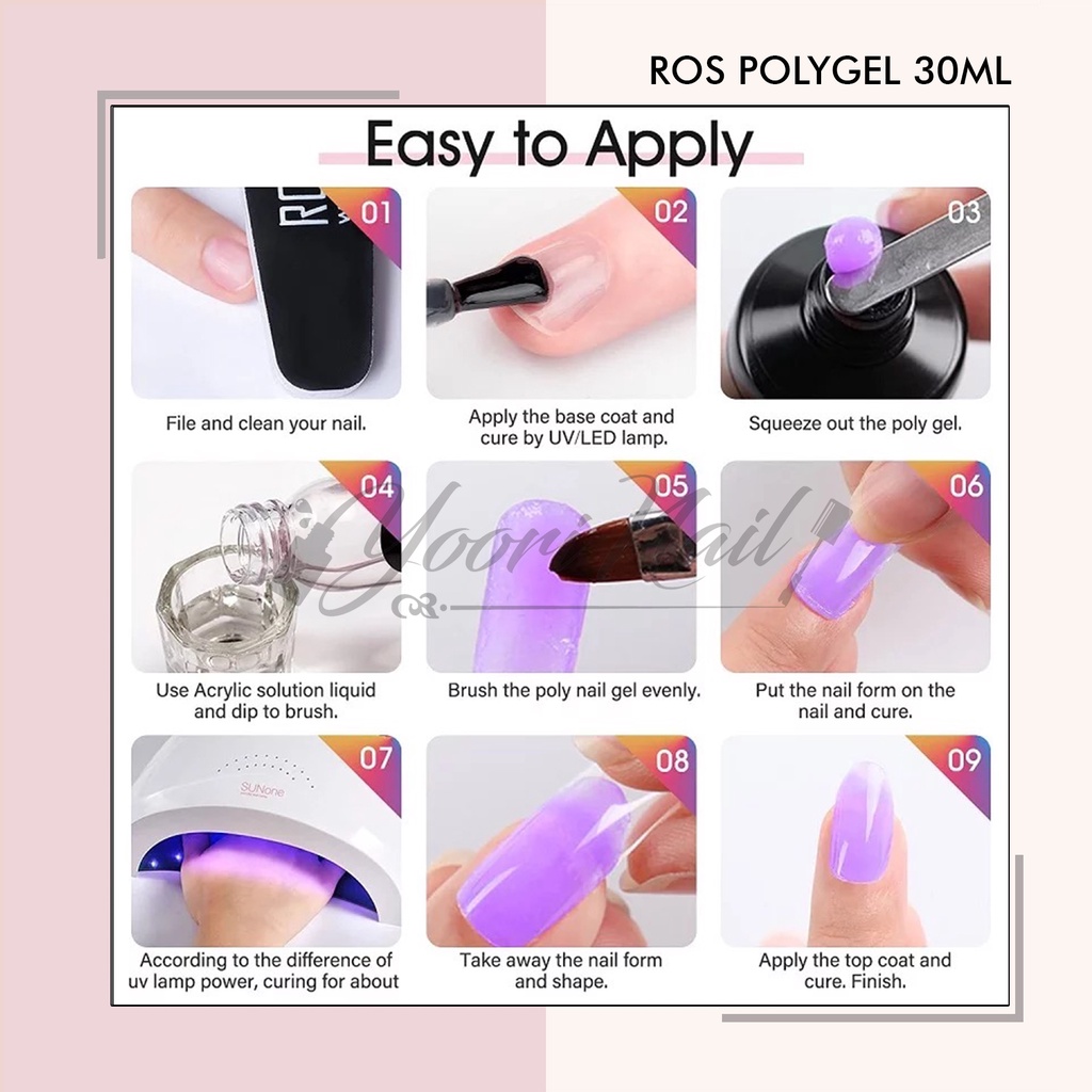 Rosalind polygel 30ml nail art extension kuku poly gel polish extens nails