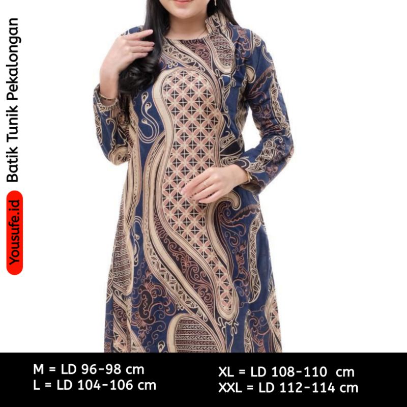 Tunik Batik Atasan Muslimah/Atasan Batik Wanita/Seragam Tunik Batik Kantor/Batik Tunik Nikah/Batik Prabuseno/Batik Huza Batik Qonita