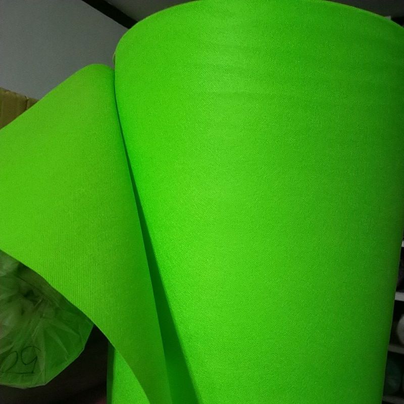 Tissue Kertas /Tissue furing/ Kain Hand Bouquet/ Spunbond gsm mix /kain furing/kain spunbond per meter-Hijau Stabilo 75gsm