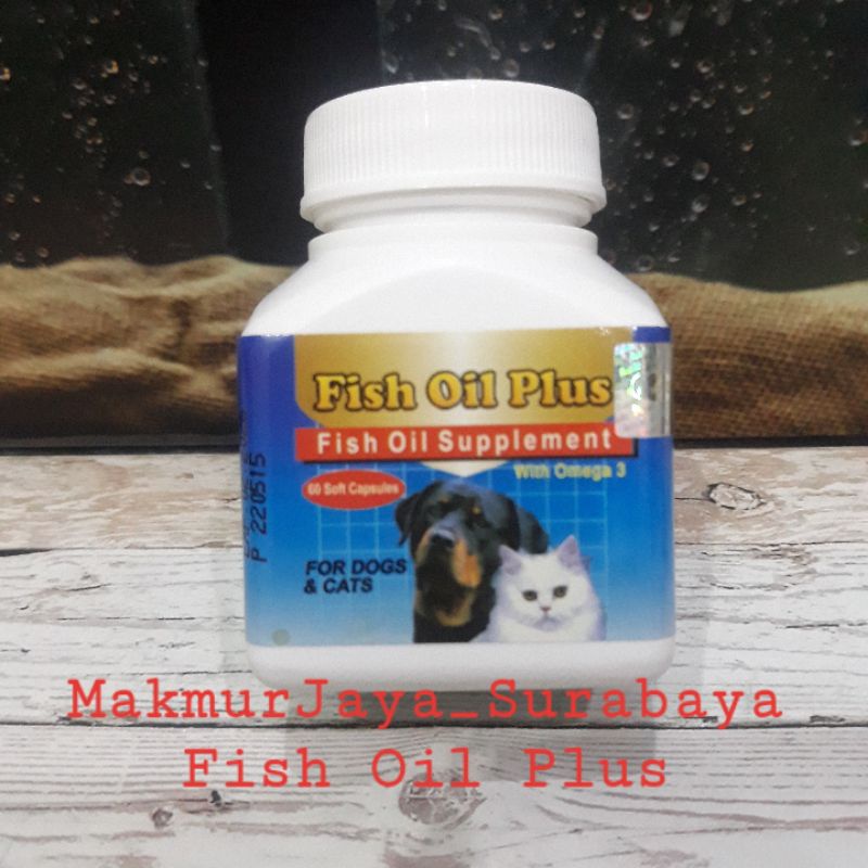Fish Oil Plus untuk anjing &amp;Kucing. minyak Ikan 1botol isi 60