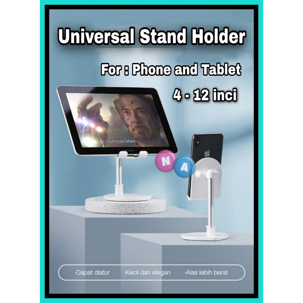 Holder Hp dan Tablet Universal Stand - Holder Foldable Aluminum US5