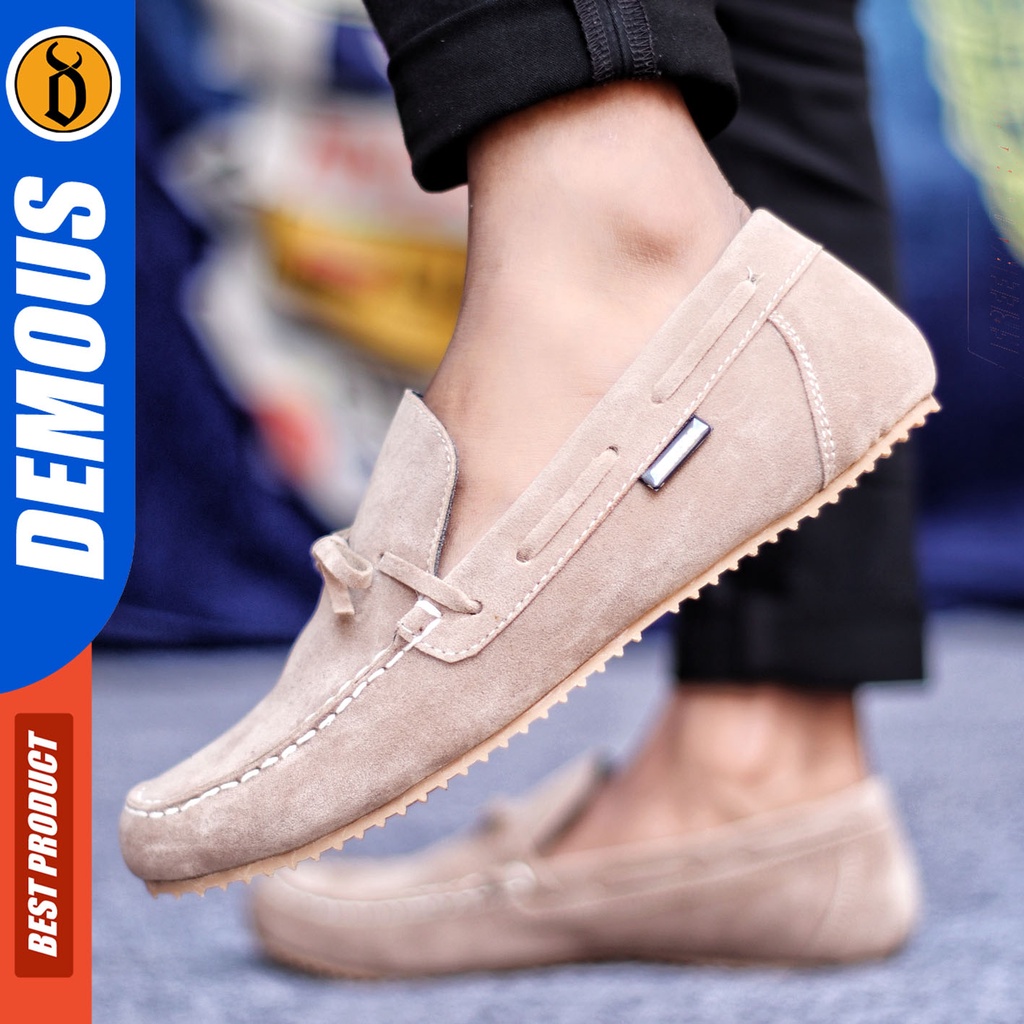 Sepatu Slip On Pria Sepatu Casual Pria Kulit Suede Kerja Kantor Kuliah Kondangan Sepatu Slop Pria Sepatu Hitam Pria DEMOUS CELTIZ