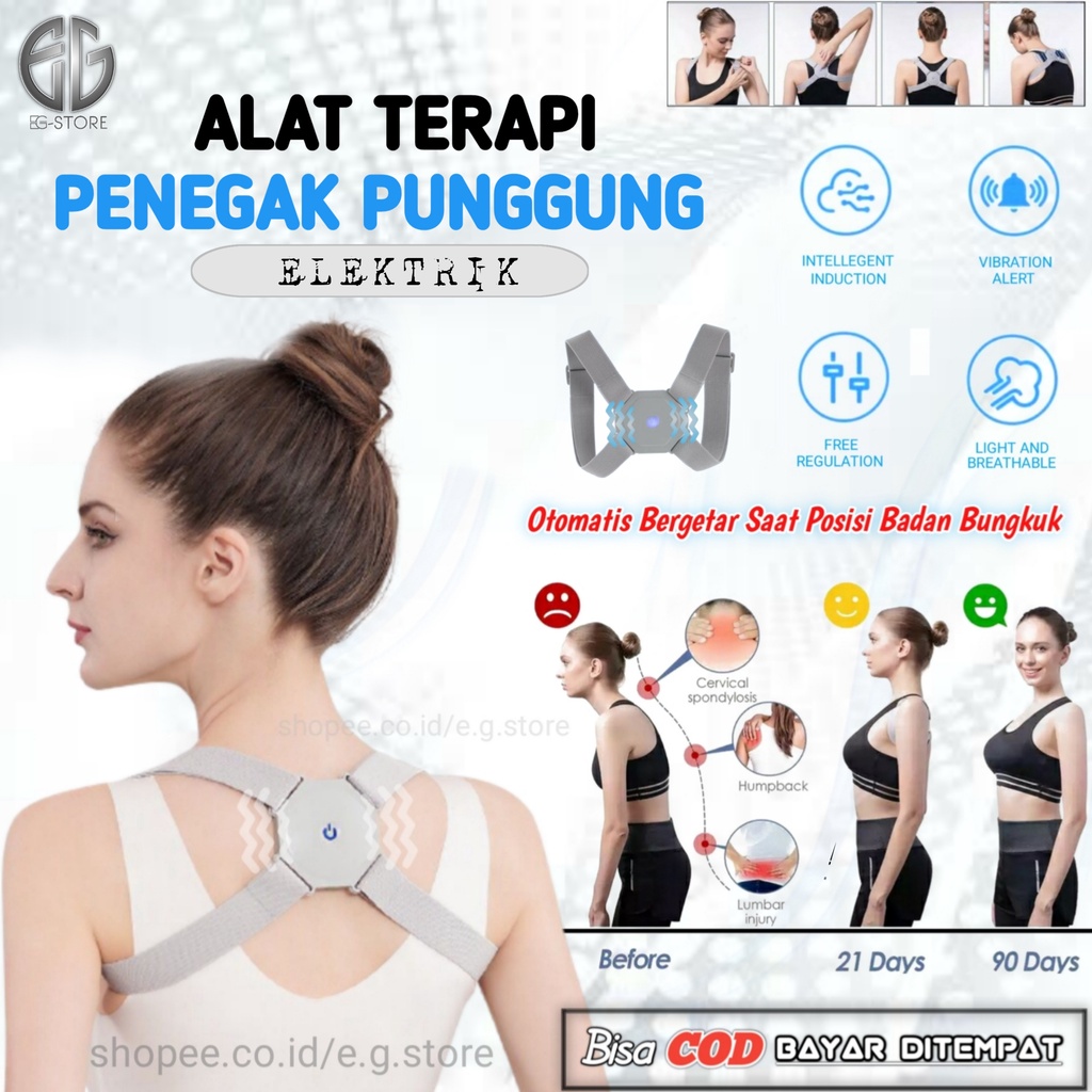 Alat Penegak Punggung Terapi Elektrik Postur Penyangga Pelurus Badan Bungkuk Pria Wanita Anak Dewasa