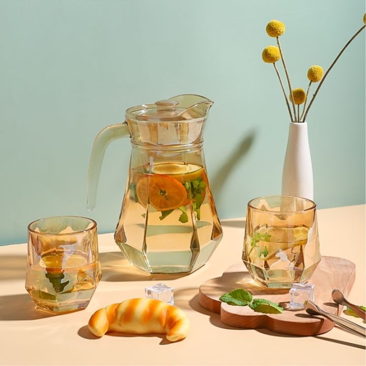 NEW PRODUCT Teko Set Teh Sederhana 5pcs Ketel Kaca Teapot dengan 4pcs Gelas Teko + gelas cantik