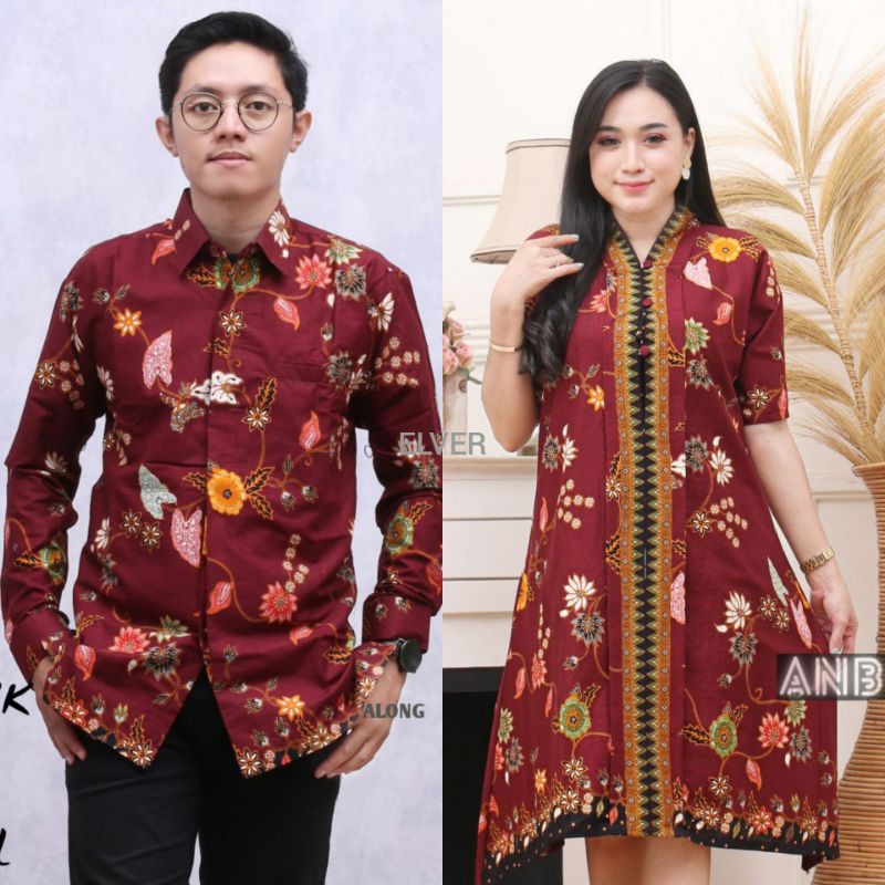 COUPLE BATIK DRESS KEMEJA EXCLUSIVE / COUPLE BATIK MELATI MODERN