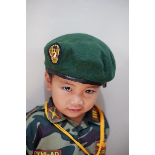 baret tni-ad anak / topi baret anak/ baret tni anak