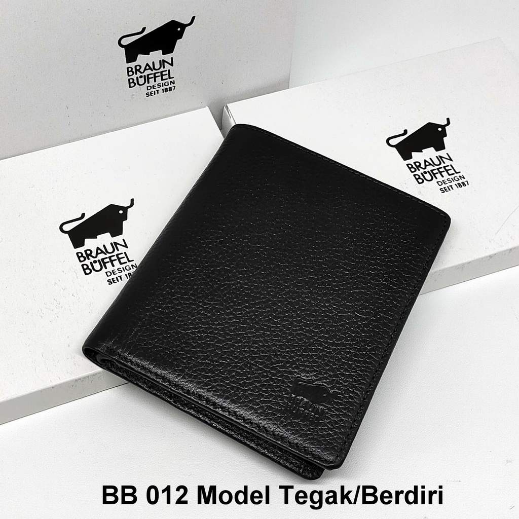 DOMPET PRIA KULIT IMPORT BRAUN BUFFEL BB 012 MODEL TEGAK BERDIRI