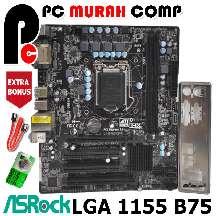 MOBO INTEL LGA1155 merk Asrock B75M / B75M-DGS / B75M-GL