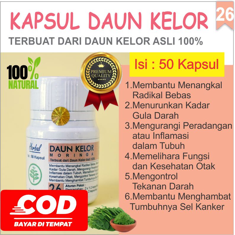 

Daun Kelor kapsul herbal obat gula darah peradangan tekanan darah