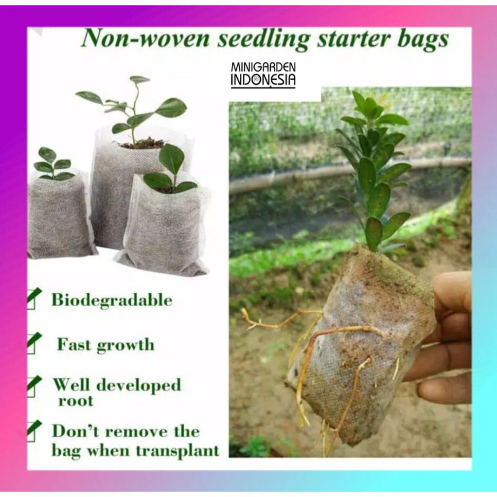 SEEDLING BAG JUMBO ECERAN 1 LEMBAR pot biodegradable polybag semai benih bibit nursery pot nonwoven planterbag