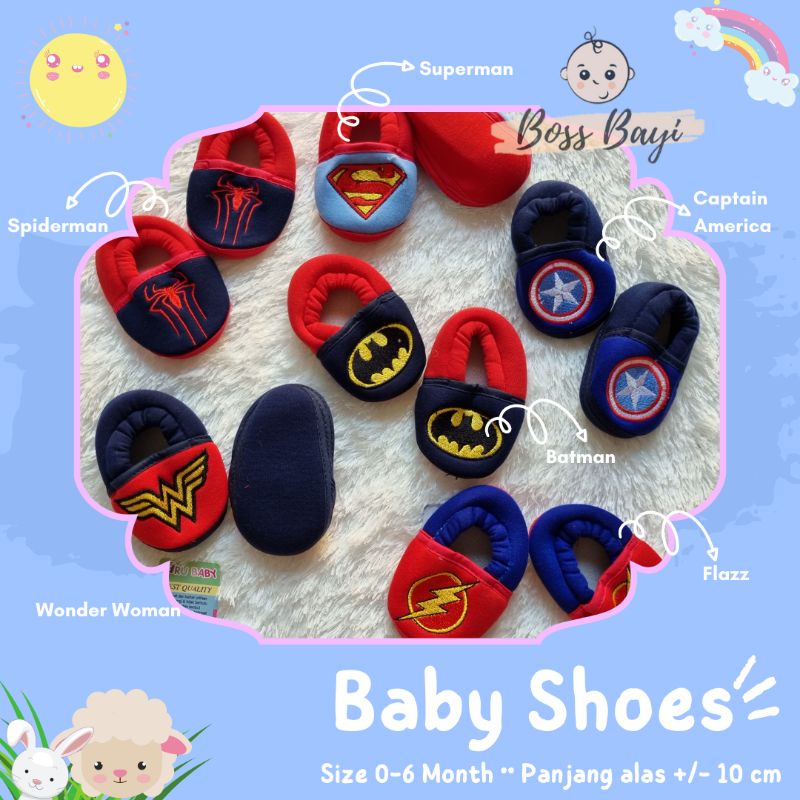 BOSS BAYI - Eeru Baby Shoes / Sepatu Kain Bayi motif animal &amp; karakter 0-6bulan