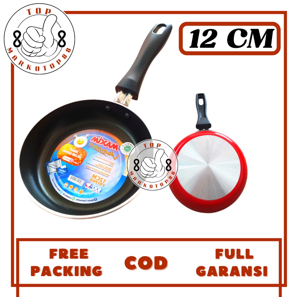 TEFLON MAXIM VALENTINO 12 CM PANCI TEFLON WOK WAJAN KUALI FRYPAN PENGGORENGAN PANCI TEFLON TEPLON MA