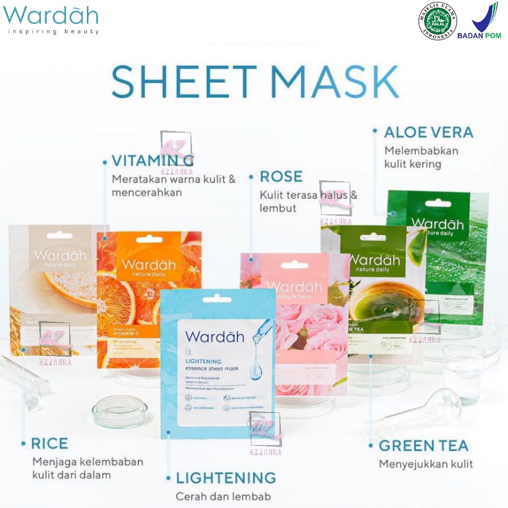 Wardah Sheet Mask Nature Daily Series | Lightening Essence Sheet Mask 20ml