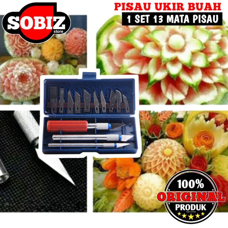 Set Pisau Ukir Buah Bonsai 13 Mata Pisau Seni
