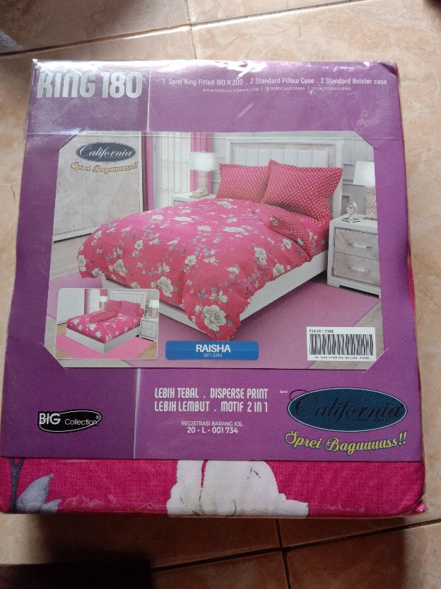 Sprei California King Motif Raisha (pink)