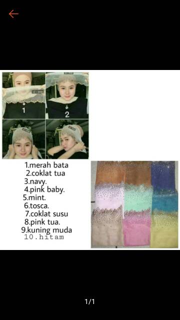 Inner pesta / inner hijab brukat / inner swarovski