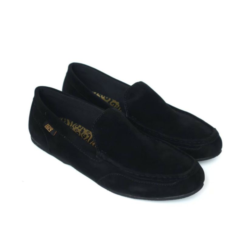 MODMEX BLACK Sepatu Slip On Pria Spatu Casual Santai Main Selop Santai Slop Kerja Kondangan Keren Murah