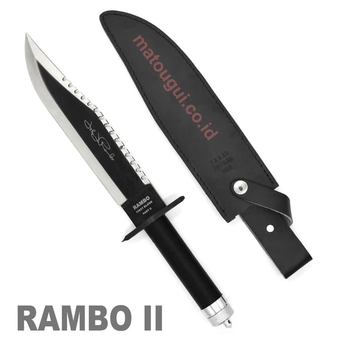 Terlaris Pisau Rambo 2 / Pisau Survival / Pisau Junggle Rambo II / First Blood Keren