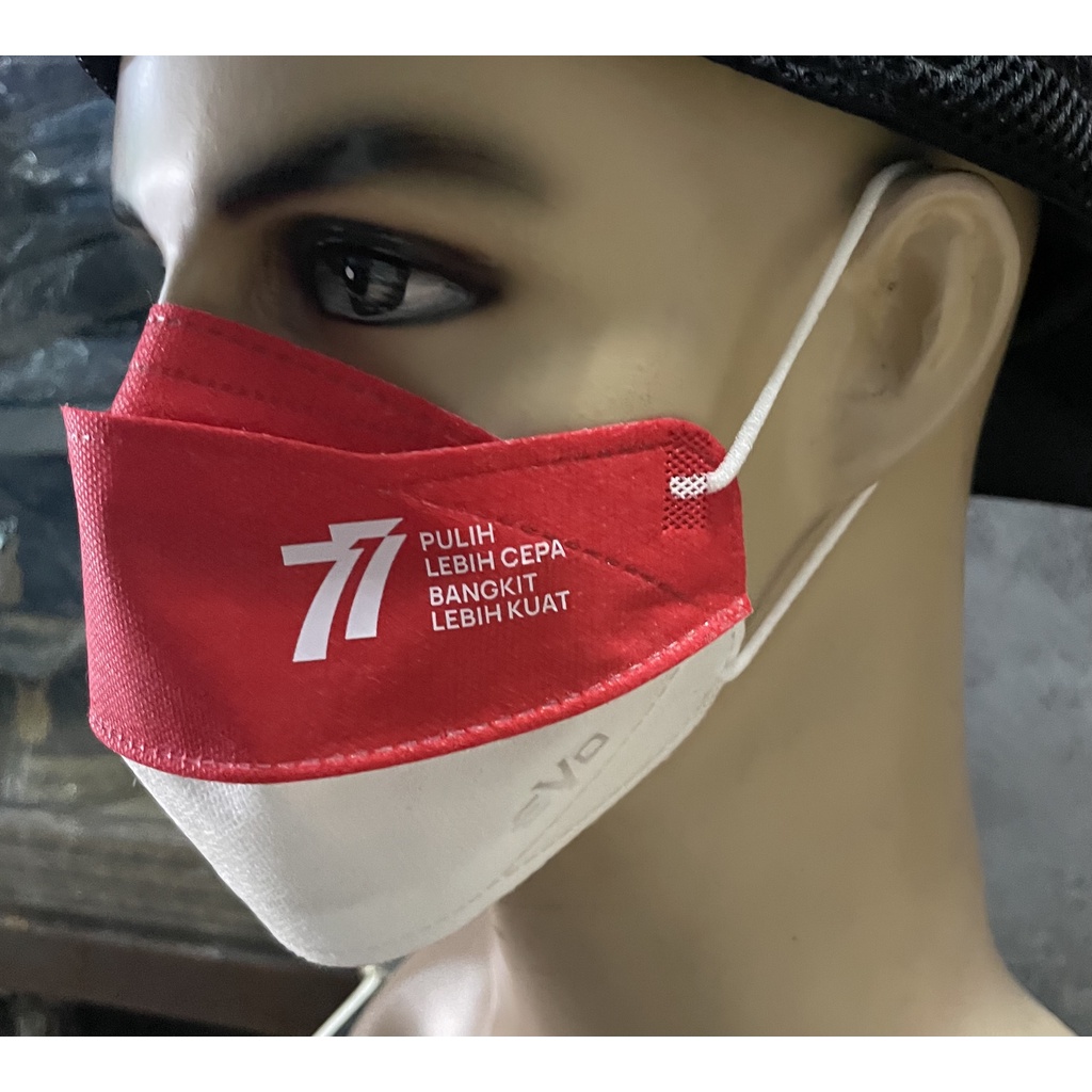 Masker Merah Putih Garuda 77 - Masker HUT RI 77 - Masker Merah Putih KF94 HUT RI 77