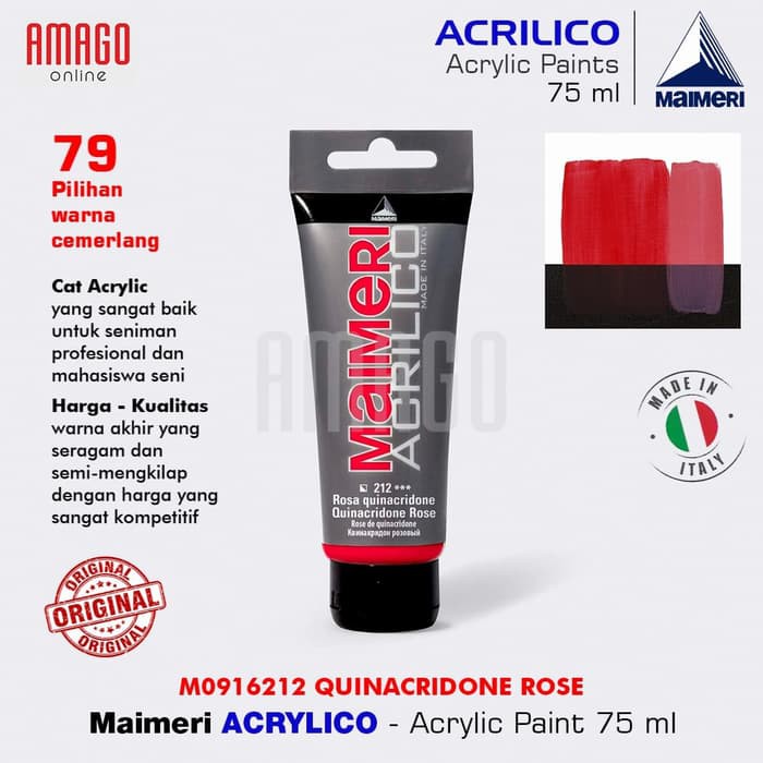 MAIMERI ACRILICO - ACRYLIC PAINT - QUINACRIDONE ROSE - 75ML - M0916212