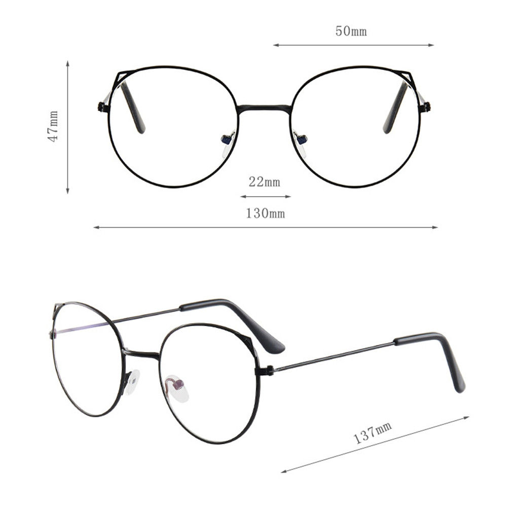 【COD Tangding】Anti-blue Light Flat Mirror Metal Frame Round Frame New Eyeglasses