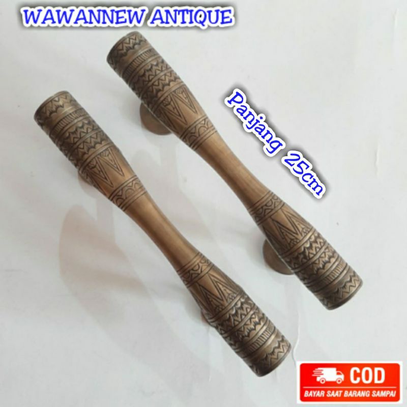 Handle / Tarikan Pintu Rumah Gebyok Pagar Kuningan Motif Egypt 25cm